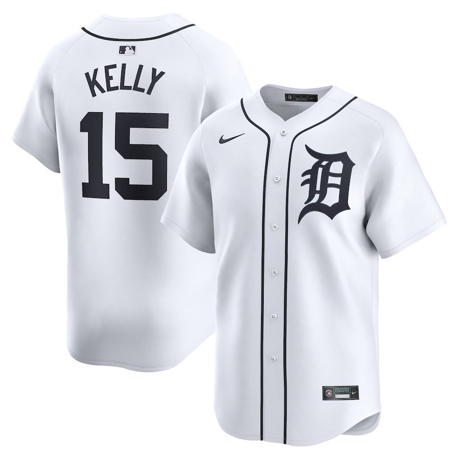 Men Detroit Tigers #15 Carson Kelly Nike White Home Limited Player MLB Jersey